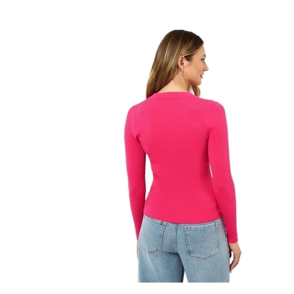 Women's Pink Long Sleeve Cardigan